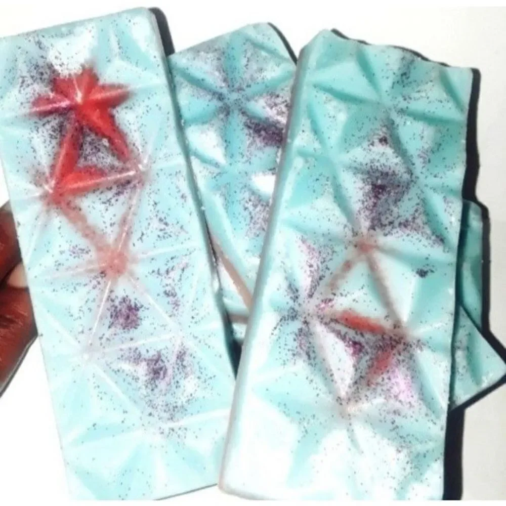 Hand crafted Blueberry SeaBreeze wax melt glitter bar 2pc